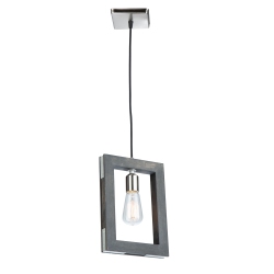 ARTCRAFT LIGHTING Gatehouse 1 Light Pendant (Dark Pine & Brushed Nickel)