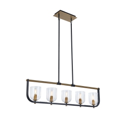 ARTCRAFT LIGHTING Cheshire Collection 5-Light Island Light & Brass In Black