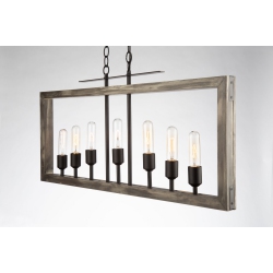 ARTCRAFT LIGHTING Gatehouse 7 Light Island Light (Beach Wood & Black)