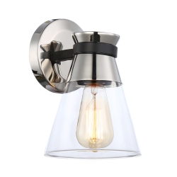 ARTCRAFT LIGHTING Kanata Collection 1-Light Sconce & Brushed Nickel In Black