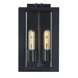 ARTCRAFT LIGHTING Waterville Collection 2-Light Exterior Wall Light, Matte In Black