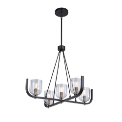 ARTCRAFT LIGHTING Cheshire Collection 5-Light Chandelier & Nickel In Black