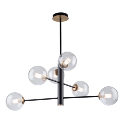 ARTCRAFT LIGHTING Aurelia Collection 6-Light Chandelier, Matte & Brass In Black