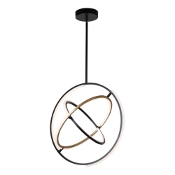 ARTCRAFT LIGHTING Trilogy Collection Integrated Led Pendant & Brass In Black