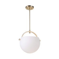 ARTCRAFT LIGHTING Single Opal Glass Pendant (Polished Brass)