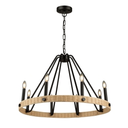 ARTCRAFT LIGHTING Perris 8 Light Chandelier In Black