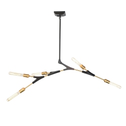 ARTCRAFT LIGHTING Filiali 5 Light Chandelier (Black & Harvest Brass)