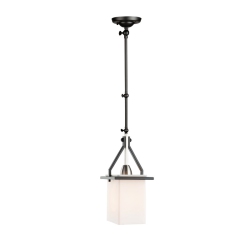 ARTCRAFT LIGHTING Brydon 1 Light Sconce/pendant And Brushed Nickel (Rectangular Glasswre) In Black