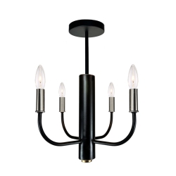 ARTCRAFT LIGHTING Verona 4 Light Semi Flushmount Brushed Nickel & In Black