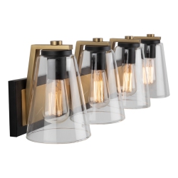 ARTCRAFT LIGHTING Treviso Collection 3-Light Vanity Light & Brass In Black
