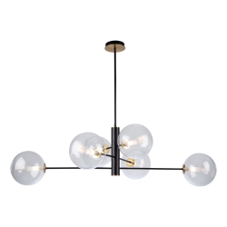 ARTCRAFT LIGHTING Aurelia Collection 6-Light Chandelier, Matte & Brass In Black