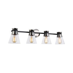 ARTCRAFT LIGHTING Kanata Collection 4-Light Vanity Light & Brushed Nickel In Black