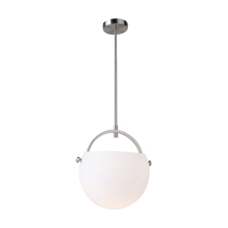 ARTCRAFT LIGHTING Single Opal Glass Pendant (Satin Nickel)