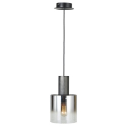 ARTCRAFT LIGHTING Henley 1 Light Pendant (Satin & Smoke Glass) In Black