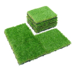 CAPHAUS Artificial Grass Turf Tiles for Patio, Self-Draining Interlocking Fake Faux Grass Pet Turf for Dog Potty Training, Grass Mat Tiles For