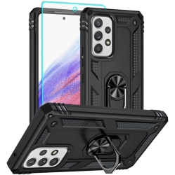 SUPERSHIELD Samsung Galaxy A13 5G Case \w Screen Protector, Ring Kickstand Military Protective Shockproof Armor Dual Layer Protection Defender Back