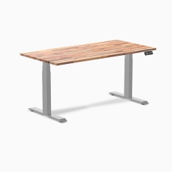 DESKY Dual Softwood Sit-Stand Desk - 60" Acacia Top Dual Motor Height Range Up to 49.2" Frame In Grey