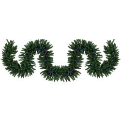 NORTHLIGHT Pre-Lit Buffalo Fir Christmas Garland - 25' X 20" - Multi-Color Led Lights
