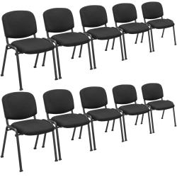 TOPBUY Set Of 5/10 Conference Room Chairs Stackable Guest Chairs With Upholstered Back & Seat