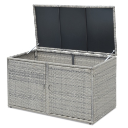 TOPBUY Outdoor Rattan Storage Box Patio Wicker Storage Bin Cabinet 88 Gallon