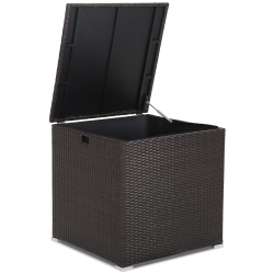 TOPBUY 72 Gallon Deck Box Outdoor Mix Wicker Storage Box With Waterproof Zippered Liner And Safe Pneumatic Rod In Brown