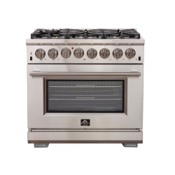 FORNO Capriasca Professional 36-Inch Freestanding Dual Fuel Electric 240V Oven Range