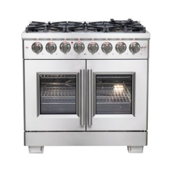 FORNO Capriasca 36-Inch Freestanding French Door Dual Fuel Range
