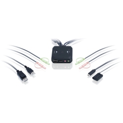 IOGEAR 2-Port 4K Kvm Switch With Displayport, USB-C And Audio Gcs82Dpc