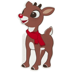 NORTHLIGHT 8" Rudolph In Scarf Double Sided Gel Window Cling Decoration In Red