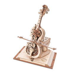 MIND GAMES 3D Wooden Puzzle Music Box Magic Cello Model Kit for Adults Wooden Craft Puzzle for Teens for Kids