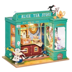 MIND GAMES 3D Wooden Puzzle Alice's Tea Store Model Kit for Adults Wooden Craft Puzzle for Teens for Kids