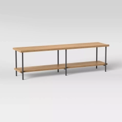 ROOM ESSENTIALS Wood And Metal Tv Stand for Tvs Up to 60