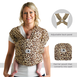 BABY K'TAN Pre-Wrapped Ready to Wear Baby Wrap Carrier Leopard Love Xsmall