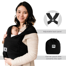 BABY K'TAN Pre-Wrapped Ready to Wear Baby Wrap Carrier Xxsmall In Black