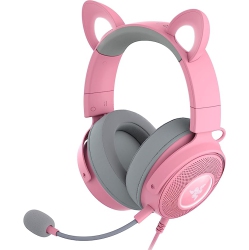 RAZER Refurbished (Excellent) - Kraken Kitty V2 Pro Wired RGB Headset: Interchangeable Ears (Kitty, Bear, Bunny) - Quartz In Pink