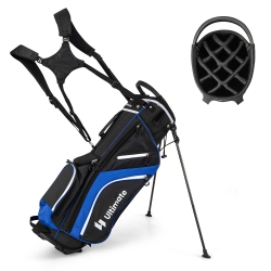 COSTWAY Lightweight Golf Stand Bag With 14 Way Top Dividers 6 Pockets Cooler Bag Rain Hood