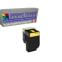 SPRINT TONER Compatible With Lexmark- 80C1H High Yield Toner Cartridges Cx410/510 80C1Hy0 3000 Pages. Cx410, Cx410De, Cx510, Cx510De In Yellow