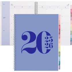 RILEYS & CO. Rileys & Co 2025-2026 12-Month Typographic Academic Weekly & Monthly Planner 8.5 X 11 In In Blue