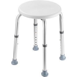 LIVINGBASICS Shower Chair With 8-Level Height Setting, Bath Stool Shower Stool for Inside Shower With Stable Rubber Feet, Non-Slip And Aluminum Legs