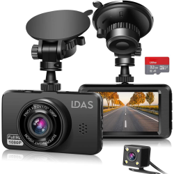 LDAS ELECTRONICS Ldas Dash Cam for Cars Front And Rear And Sd Card Included 2.5K Full HD In Car Camera Dual Lens Dashcam for Cars 170 Wide Angle \w