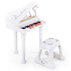 COSTWAY 31 Keys Kids Piano Keyboard Toy Toddler Musical Instrument With Stool & Microphone