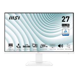 MSI Pro Mp273Aw 27" 16:9 Ips Monitor, 100Hz, 1Ms, 1920 X 1080 (Fhd), Matte In White