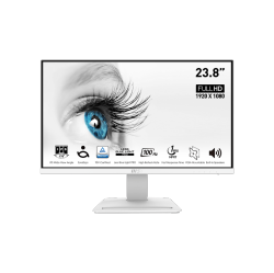 MSI 24" Monitor Ips Fhd (1920 X 1080) Non-Glare With Super Narrow Bezel 100Hz 1Ms 16:9 With Tilt Stand, White, Pro Mp243Xw