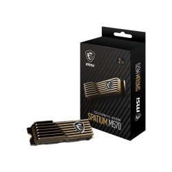 MSI 2Tb PCie Gen5X4, Nvme 2.0 Internal Gaming SSD \w Heatsink, Read/write Up to 10, 000Mb/s 3D Nand Up to 1400 Tbw, 5 Years Warranty, Spatium M570