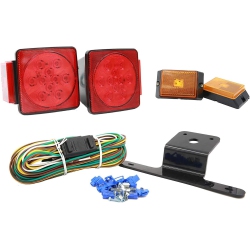 PROGRADE Deluxe 12V Led Submersible Rear Trailer Light Kit for Trailers Under 80 Inches In Width