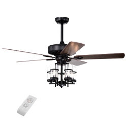COSTWAY 50" Ceiling Fan With Light Classic Ceiling Fan Lamp W/noiseless Reversible Motor