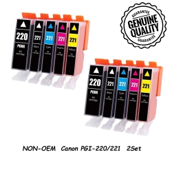 BESTONER 2 Set Compatible Replacement for Canon Pgi-220 Cli-221 Pgi220 Cli221 - Canon Pixma Ip3600 Ip4600 Ip4700 Mp540 Mp560 Mp620 Mp620B Mp640