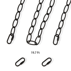 LNC Extension Extra Gold/ Black/ Long Chain 19.7Ft for Chandelier Pendant Island Lights In Brown