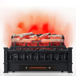 TOPBUY 20" Electric Fireplace Log Set Heater With Adjustable Temp Overheating Protection Realistic Birch Wood Ember Bed