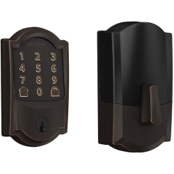 SCHLAGE Encode Smart Wifi Deadbolt With Camelot Trim In Aged Bronze (Be489Wb Cam 716)